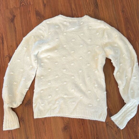 Rachel Parcell ivory cream sweater with polkadot detail size XS - Picture 4 of 4